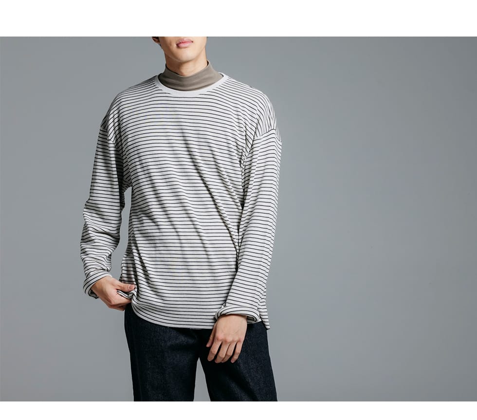 LENO LONG SLEEVE BORDER T-SHIRT リノ ロングスリーブ ボーダー T