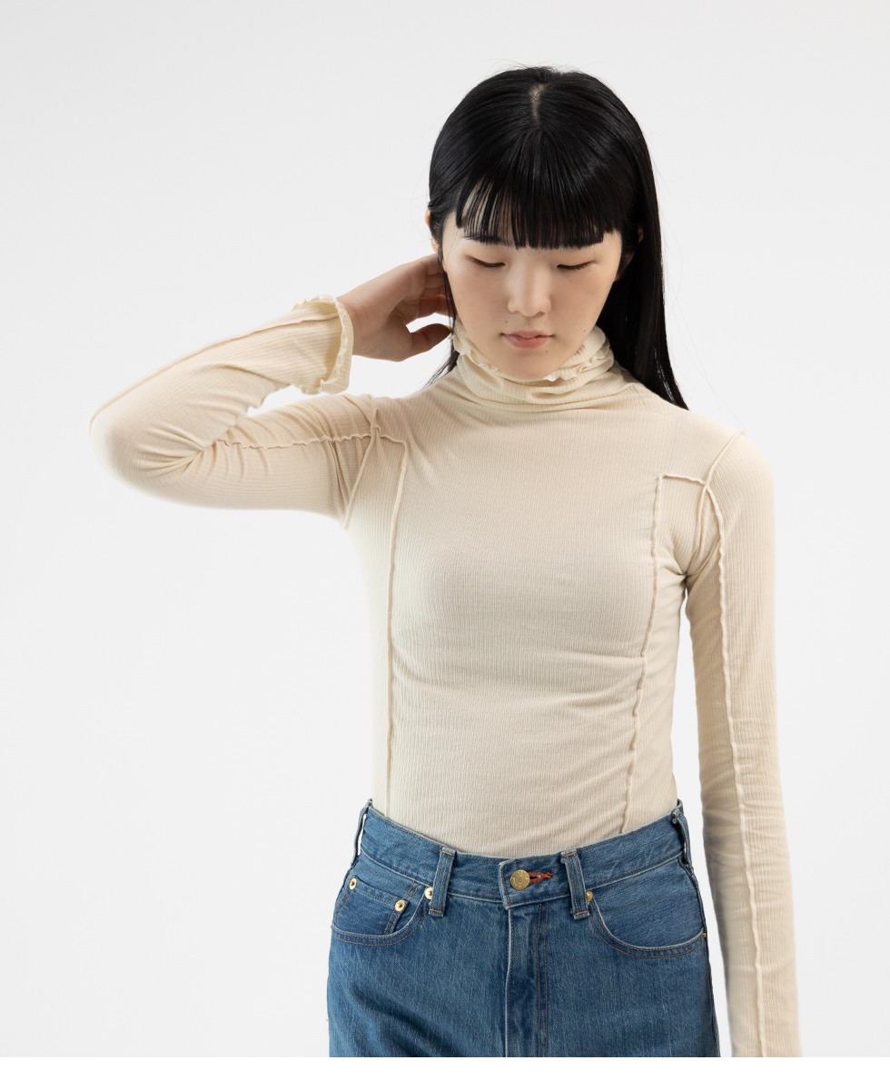 ベースレンジ Baserange OMATO TURTLE NECK COTTON RIB オマト