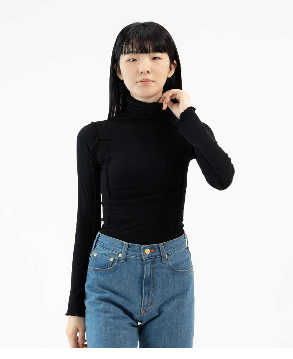 ベースレンジ Baserange OMATO TURTLE NECK COTTON RIB オマト